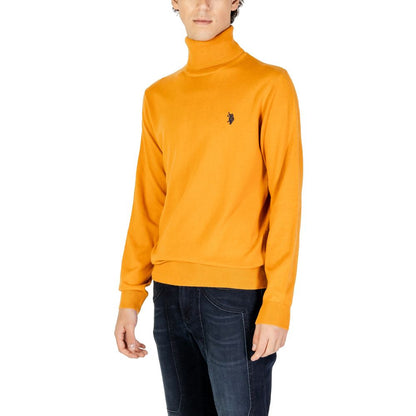 US POLO ASSN. Orangefarbener Rollkragenpullover aus Baumwolle