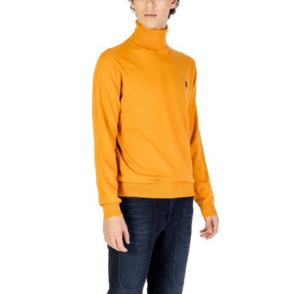 US POLO ASSN. Orangefarbener Rollkragenpullover aus Baumwolle