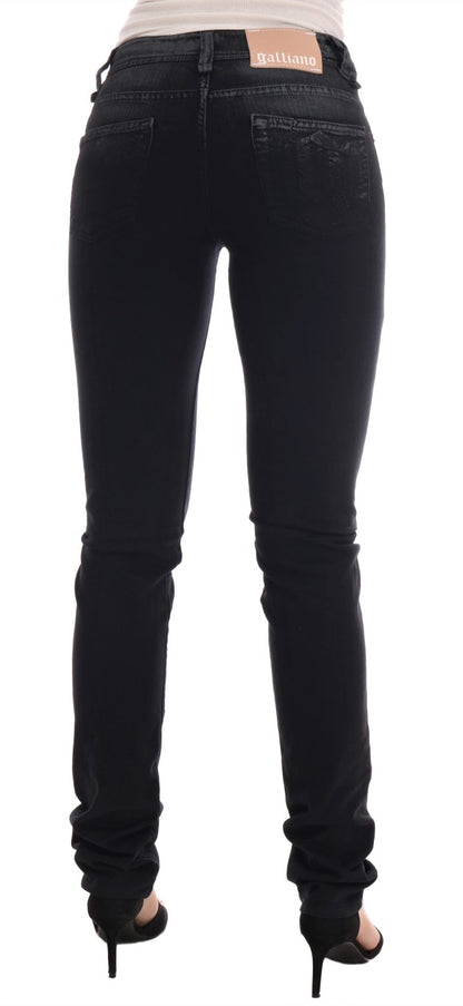 John Galliano Regular Fit Jeans aus Baumwollstretch in Grauwaschung