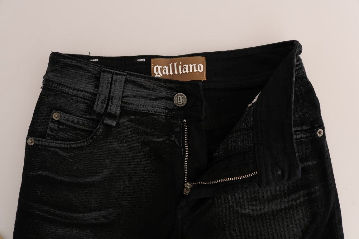 John Galliano Regular Fit Jeans aus Baumwollstretch in Grauwaschung