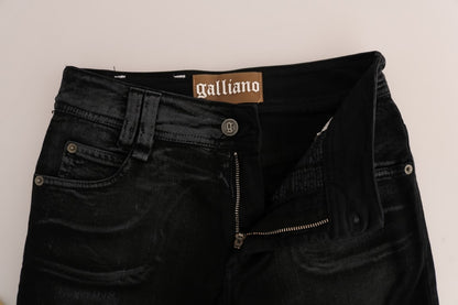 John Galliano Regular Fit Jeans aus Baumwollstretch in Grauwaschung