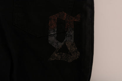 John Galliano – Schwarze Stretch-Jeans aus Baumwolldenim in normaler Passform