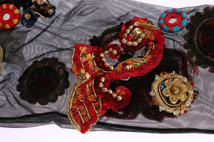 Dolce &amp; Gabbana – Schwarze Stretch-Carretto-Socken mit Kristallen