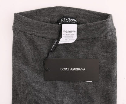 Dolce &amp; Gabbana Graue Kaschmir-Stretch-Strumpfhose