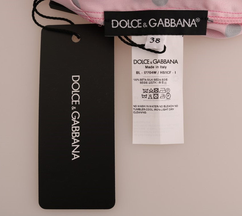 Dolce &amp; Gabbana – Seidenbluse mit rosa Punkten