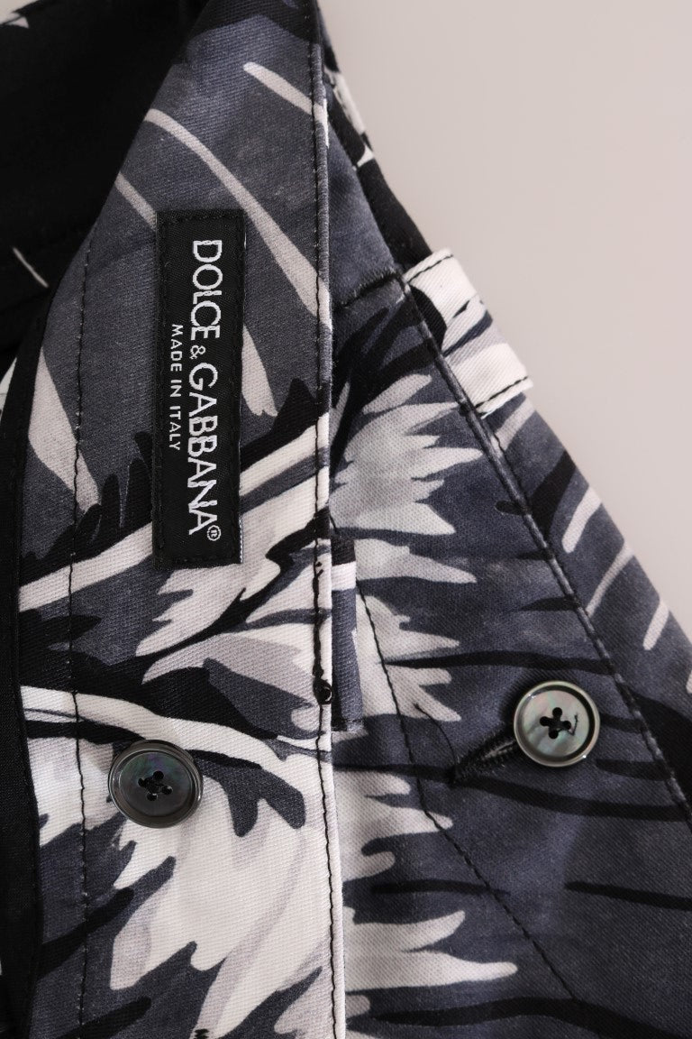 Dolce &amp; Gabbana – Graue Baumwollhose mit Bananenblattmuster