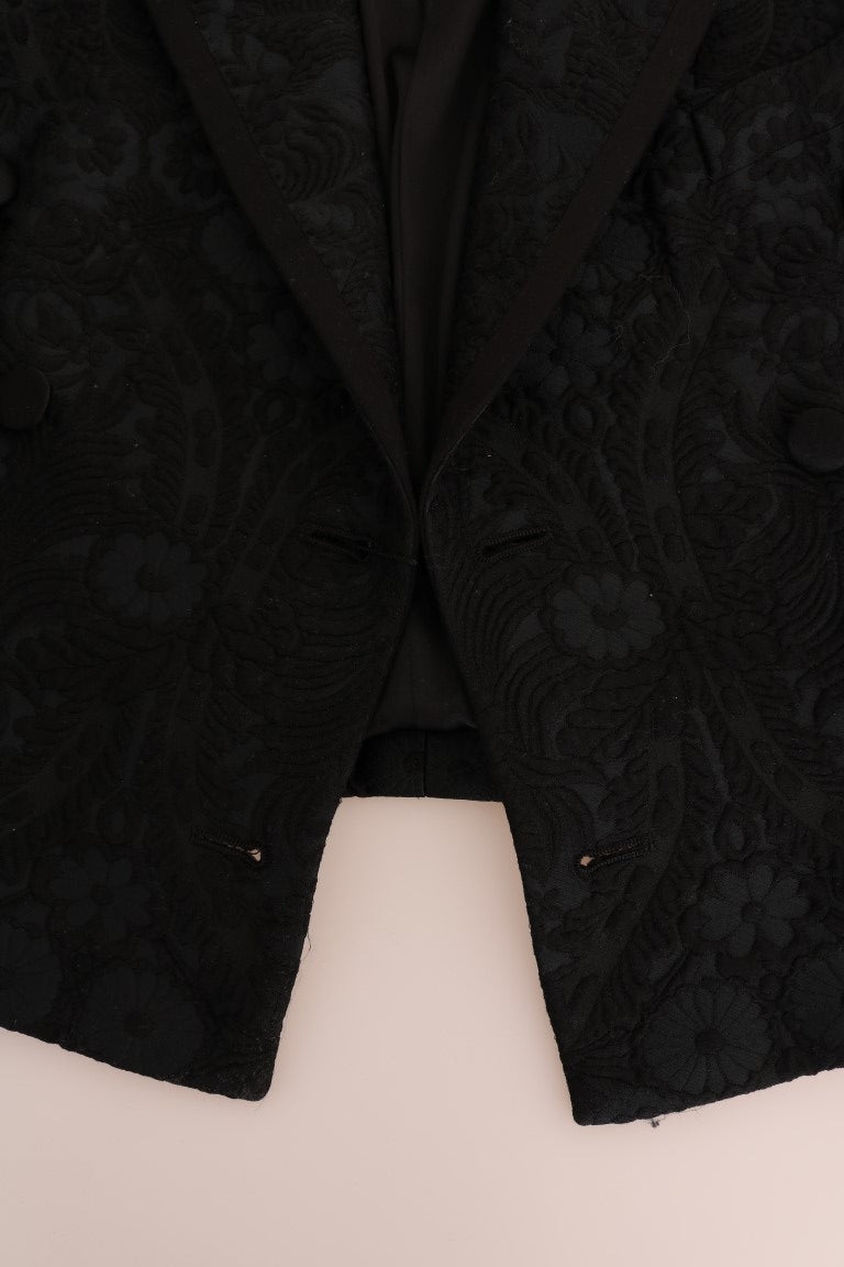 Dolce &amp; Gabbana – Schwarze Blazerjacke aus Brokat