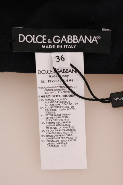 Dolce &amp; Gabbana Blaue Kristall MAMMA Sicily Jacke