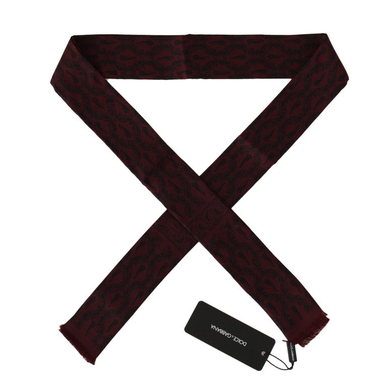 Dolce &amp; Gabbana Bordeaux Seidenkrone Chili Schal