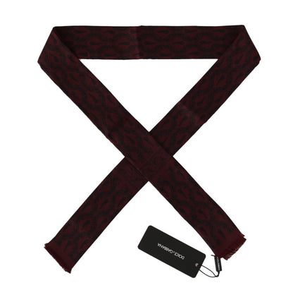 Dolce &amp; Gabbana Bordeaux Seidenkrone Chili Schal