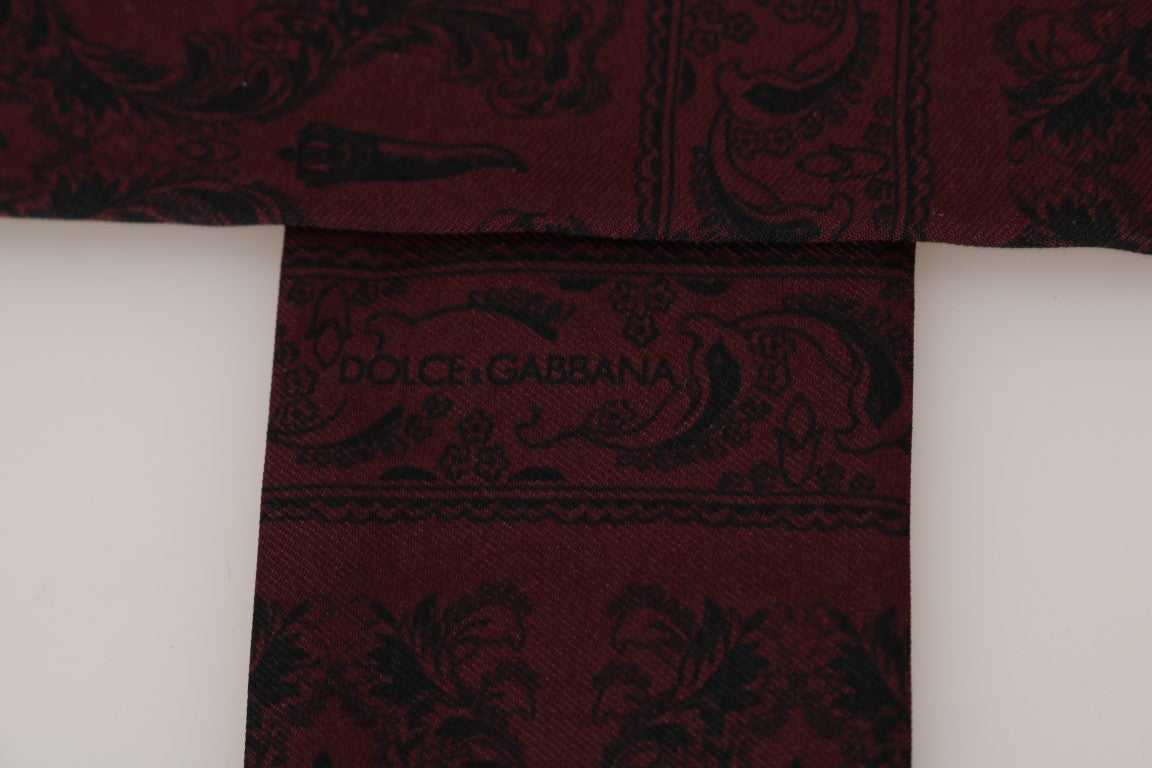 Dolce &amp; Gabbana Bordeaux Seidenkrone Chili Schal