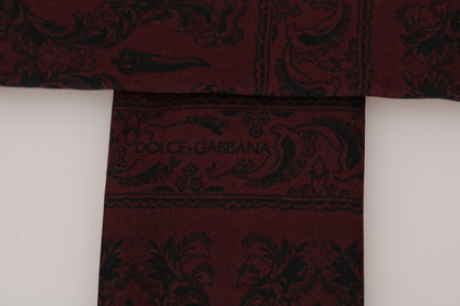 Dolce &amp; Gabbana Bordeaux Seidenkrone Chili Schal