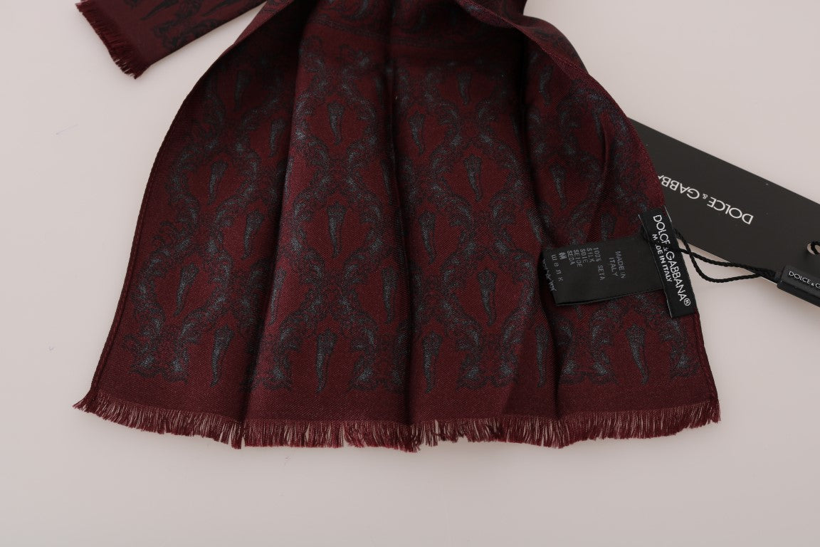 Dolce &amp; Gabbana Bordeaux Seidenkrone Chili Schal