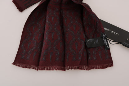 Dolce &amp; Gabbana Bordeaux Seidenkrone Chili Schal