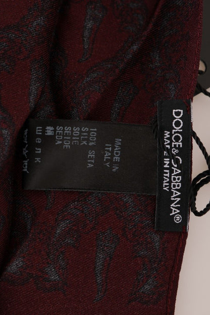 Dolce &amp; Gabbana Bordeaux Seidenkrone Chili Schal