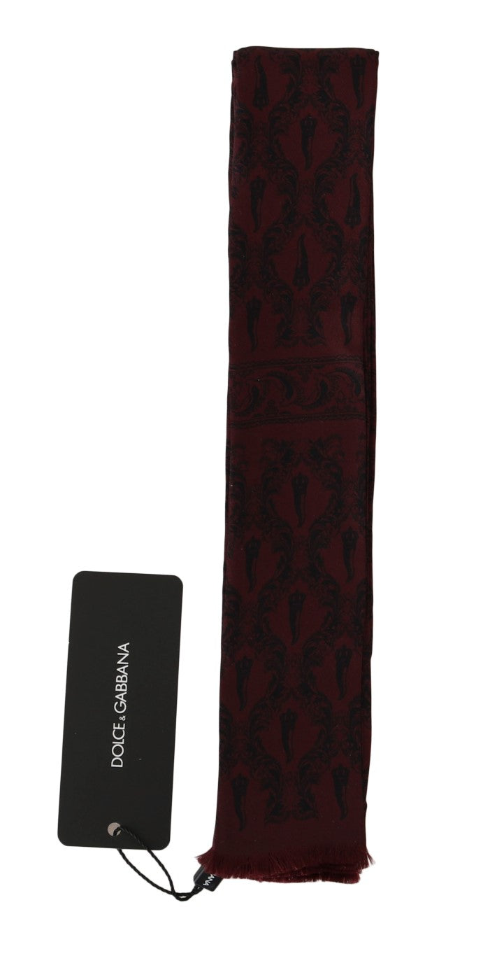 Dolce &amp; Gabbana Bordeaux Seidenkrone Chili Schal