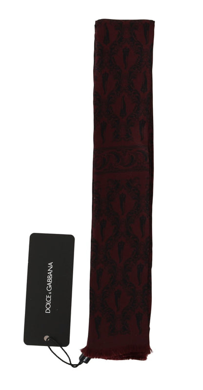 Dolce &amp; Gabbana Bordeaux Seidenkrone Chili Schal