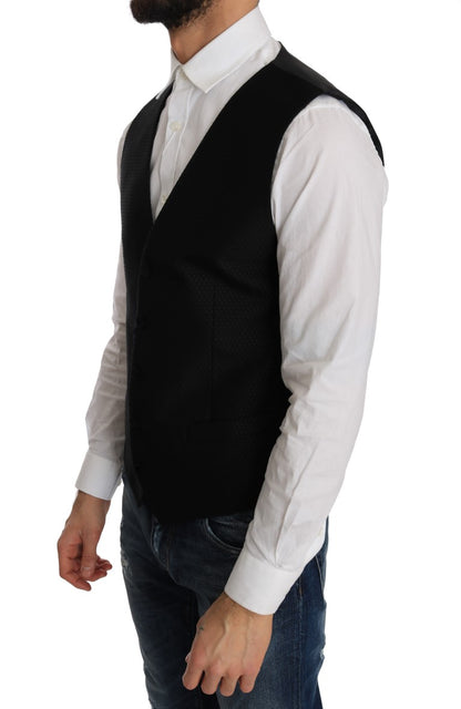Dolce &amp; Gabbana – Schwarze Weste mit Tupfenmuster