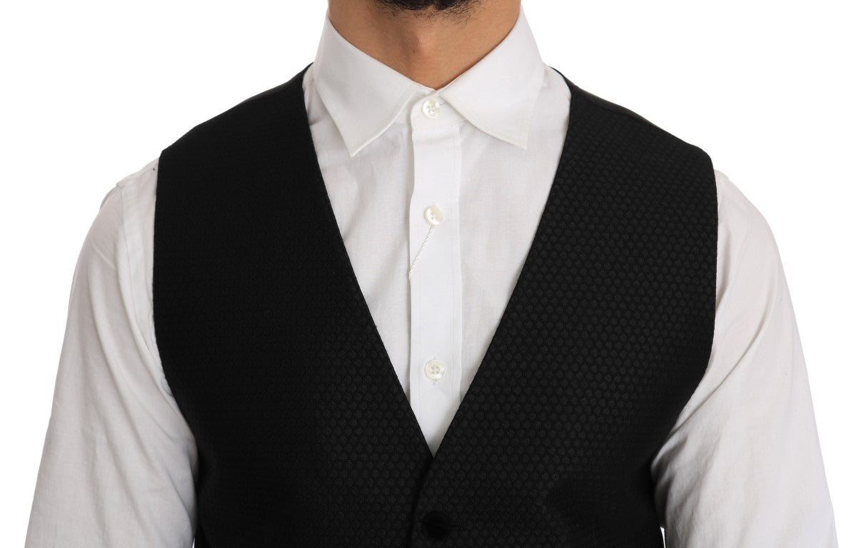 Dolce &amp; Gabbana – Schwarze Weste mit Tupfenmuster