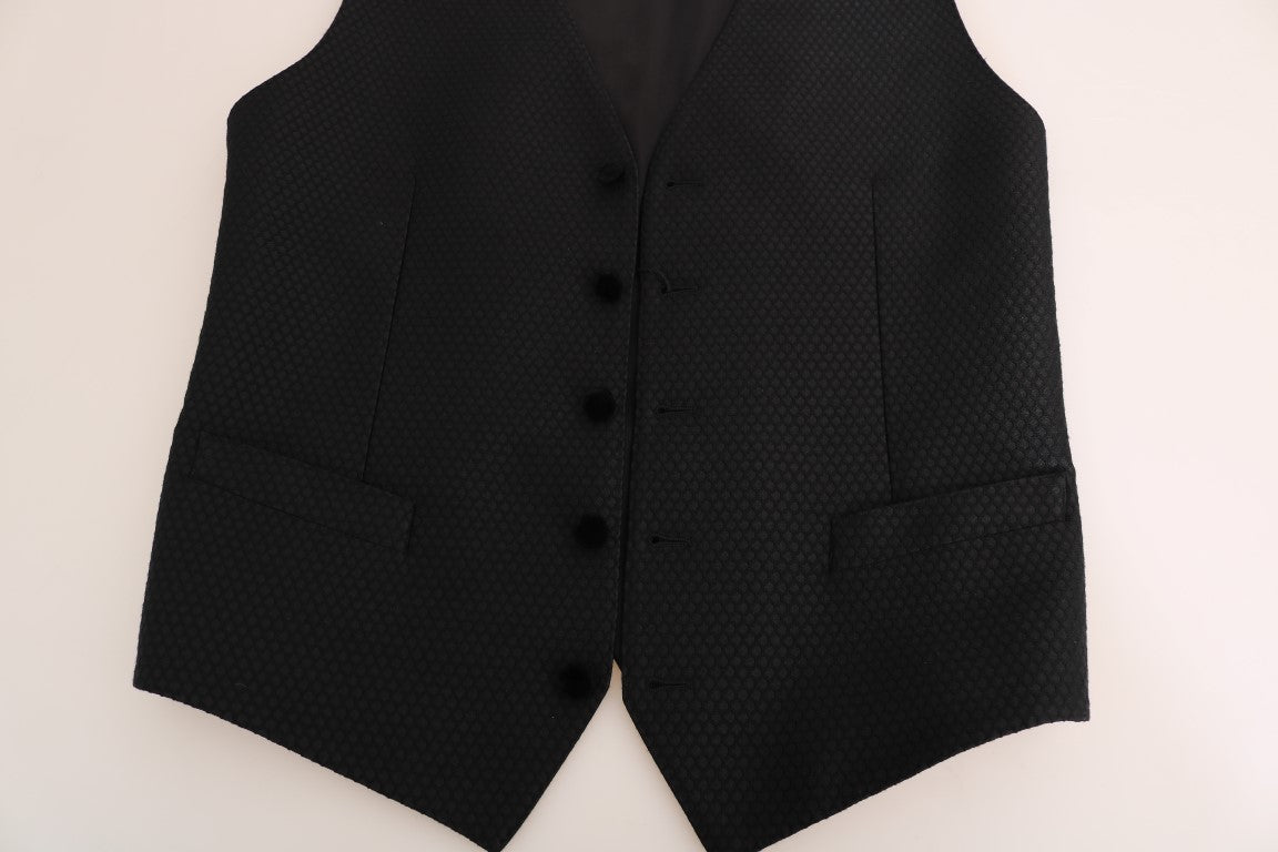 Dolce &amp; Gabbana – Schwarze Weste mit Tupfenmuster