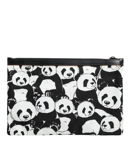 Dolce &amp; Gabbana Clutch mit Panda-Muster, Schwarz/Weiß