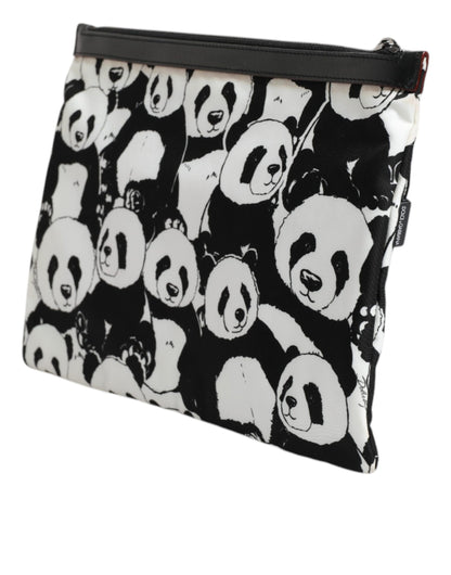 Dolce &amp; Gabbana Clutch mit Panda-Muster, Schwarz/Weiß