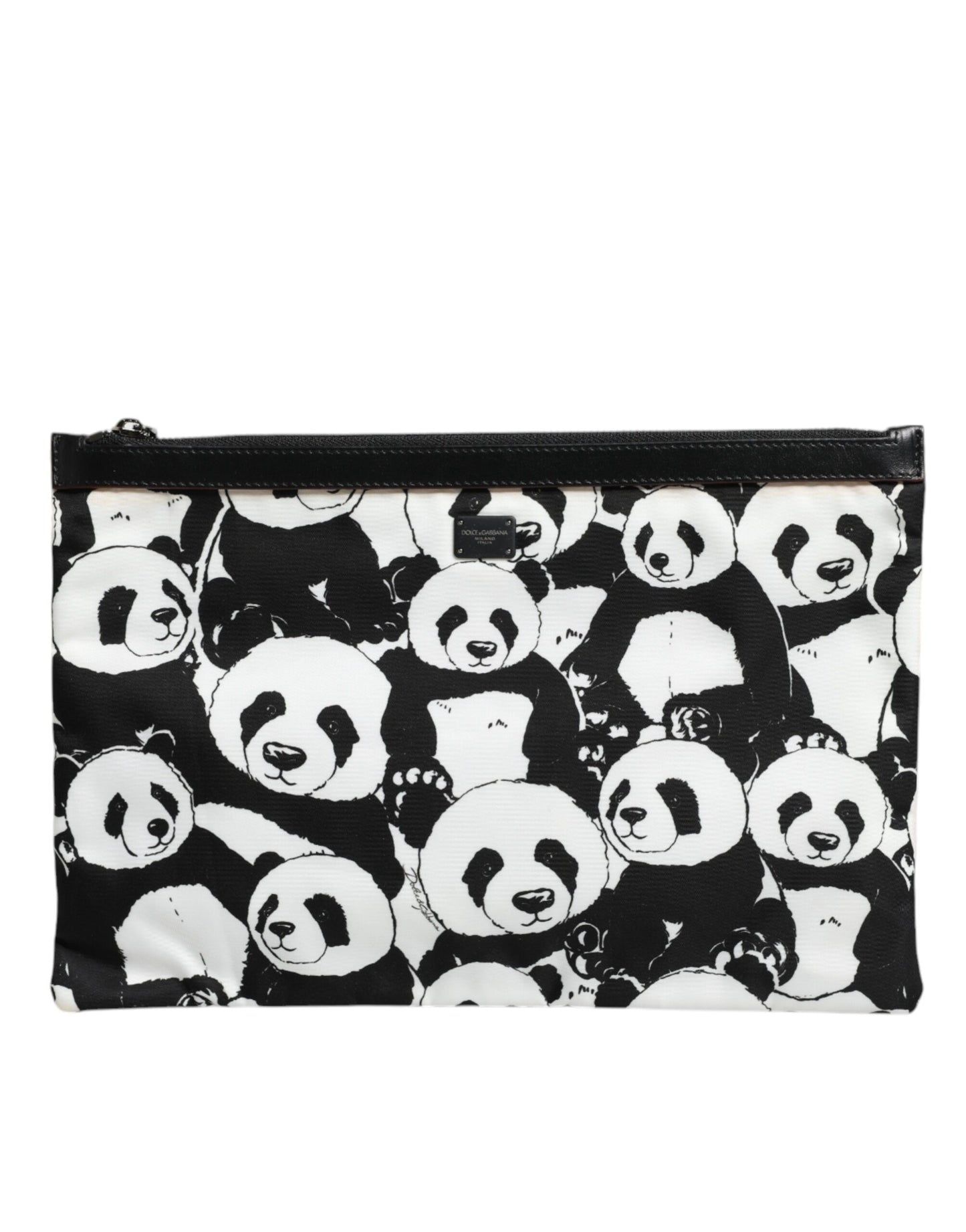 Dolce &amp; Gabbana Clutch mit Panda-Muster, Schwarz/Weiß