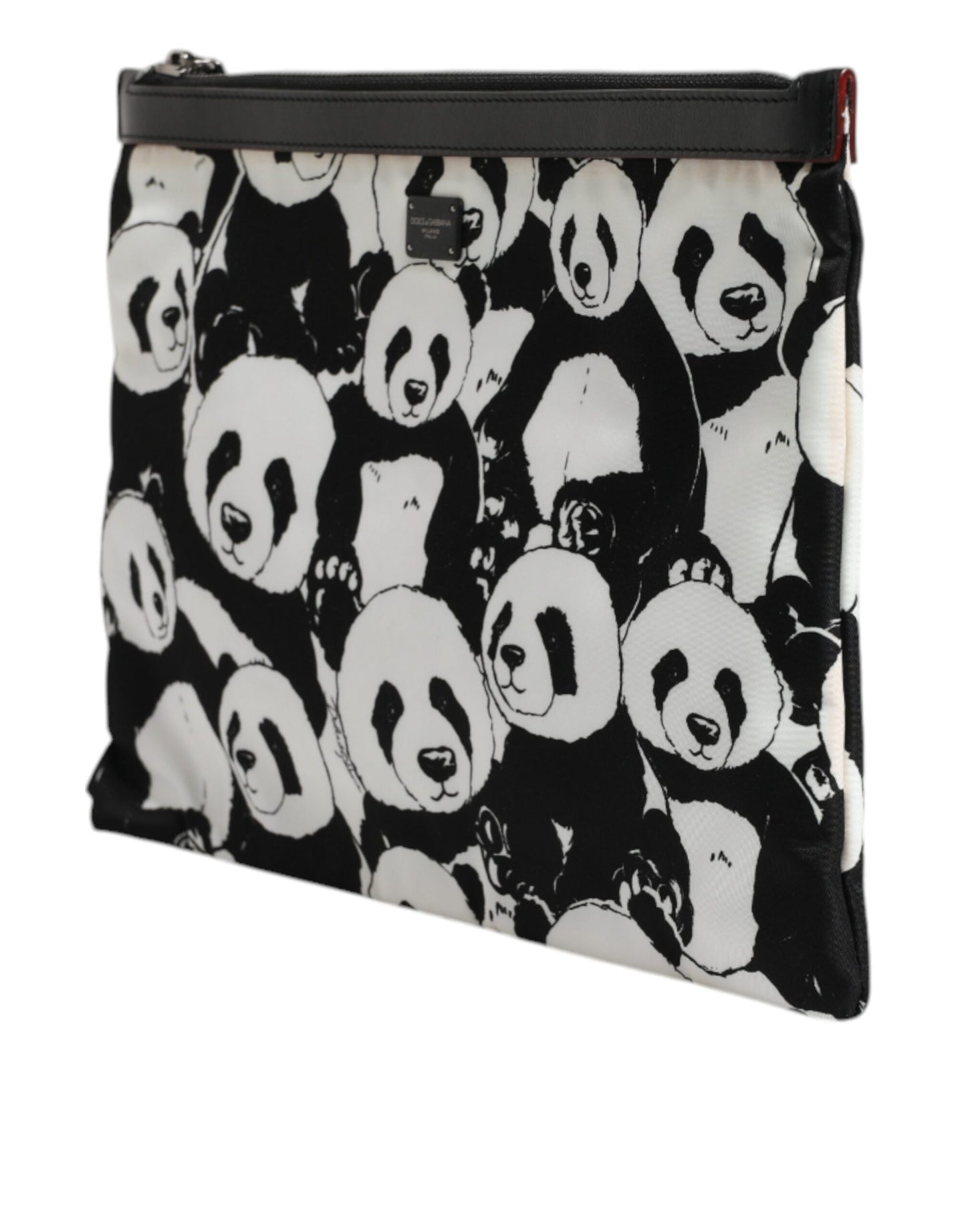 Dolce &amp; Gabbana Clutch mit Panda-Muster, Schwarz/Weiß