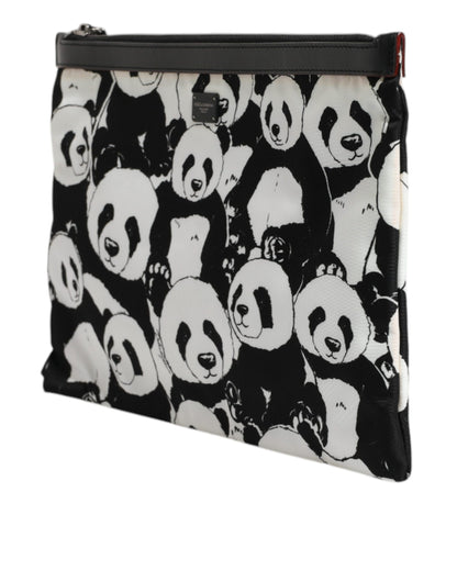 Dolce &amp; Gabbana Clutch mit Panda-Muster, Schwarz/Weiß