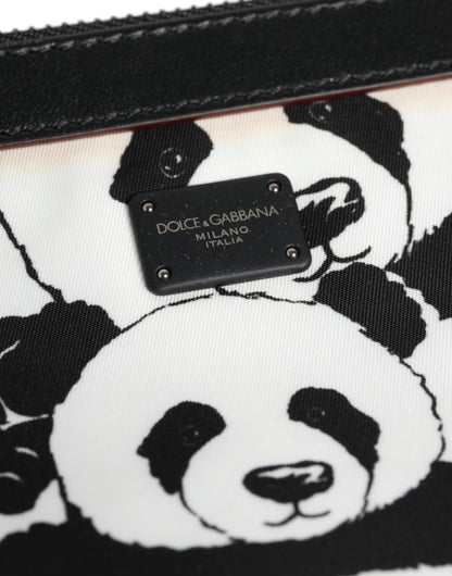 Dolce &amp; Gabbana Clutch mit Panda-Muster, Schwarz/Weiß