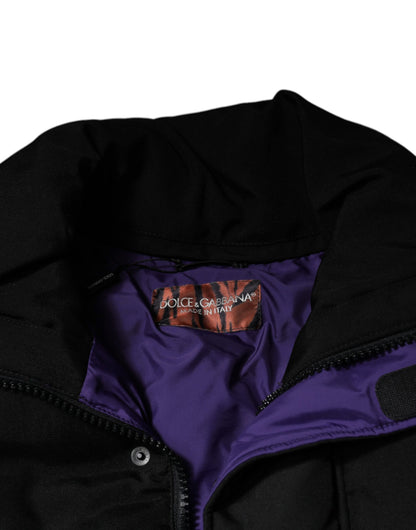 Dolce &amp; Gabbana – Schwarze Pufferjacke aus Nylon für Herren mit durchgehendem Reißverschluss