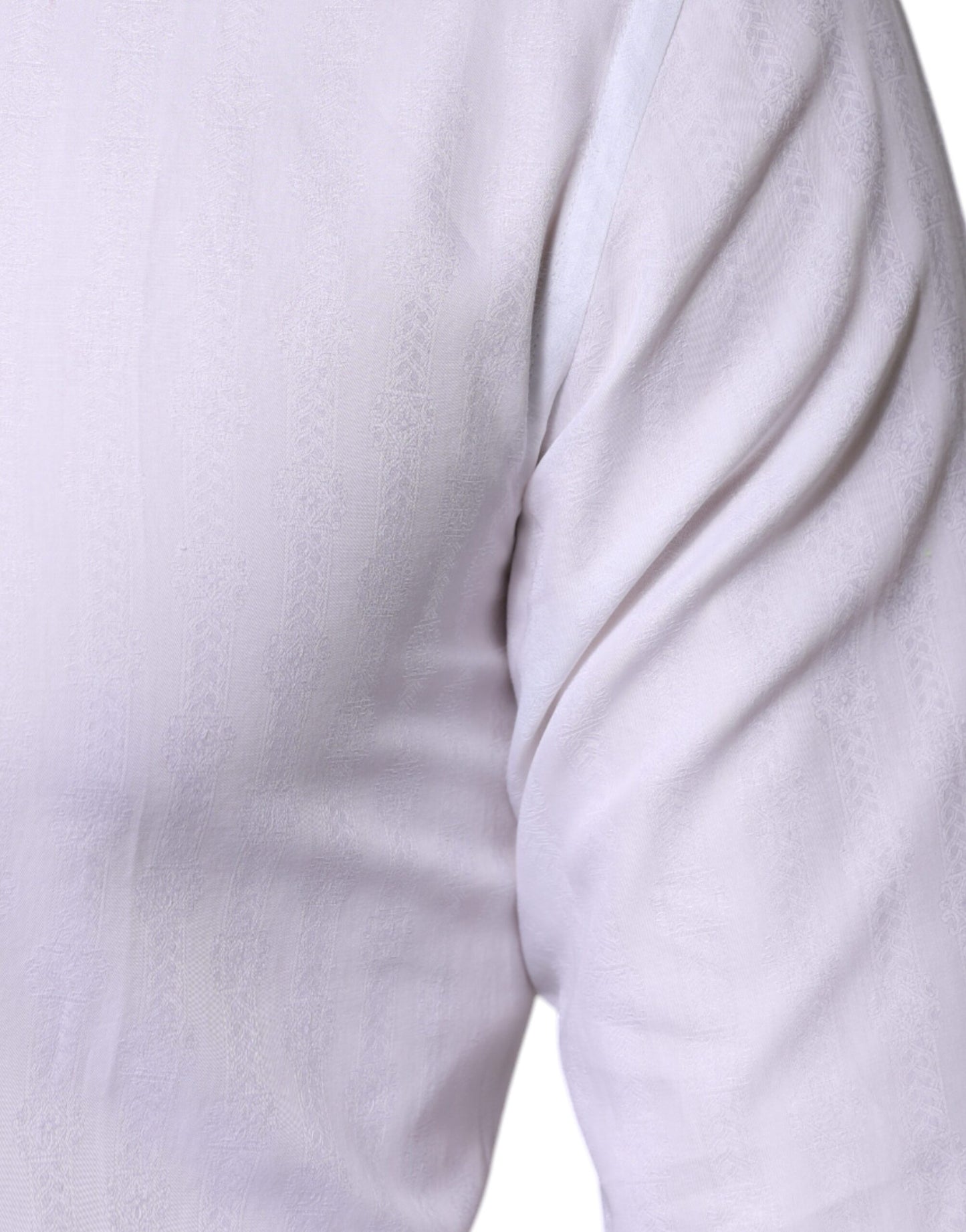 Dolce &amp; Gabbana Weißes formelles Herrenhemd aus Baumwolle in Gold