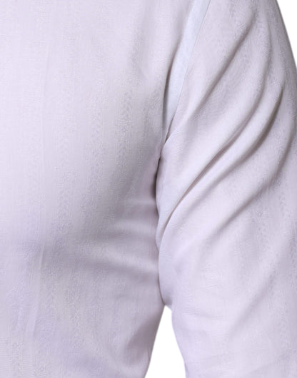 Dolce &amp; Gabbana Weißes formelles Herrenhemd aus Baumwolle in Gold