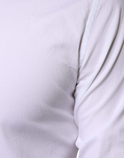 Dolce &amp; Gabbana Weißes formelles Herrenhemd aus Baumwolle in Gold