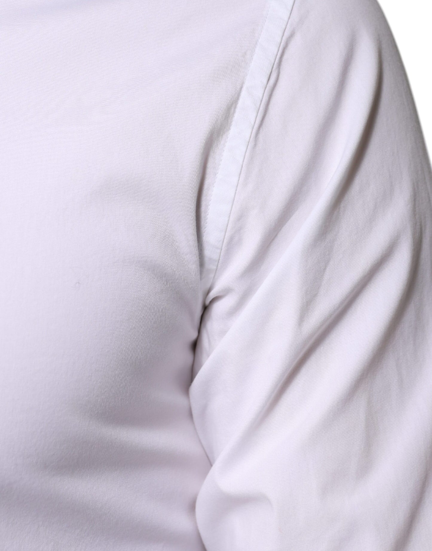 Dolce &amp; Gabbana Weißes formelles Herrenhemd aus Baumwolle in Gold