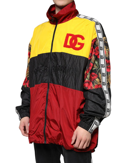 Dolce &amp; Gabbana Mehrfarbiger Patchwork-Pullover für Herren mit durchgehendem Reißverschluss