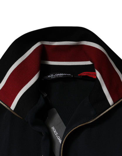Dolce &amp; Gabbana – Schwarzes DG King-Sweatshirt mit durchgehendem Reißverschluss