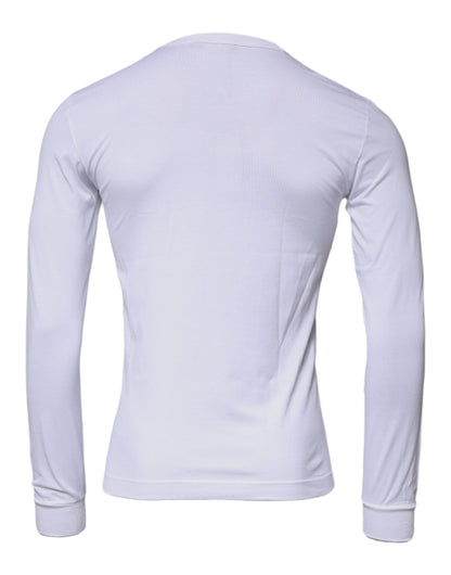 Dolce &amp; Gabbana – Weißer Pullover mit Krone und Rundhalsausschnitt aus Baumwolle