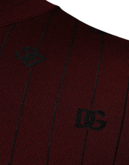 Dolce &amp; Gabbana Kastanienbrauner Rollkragenpullover mit Monogramm