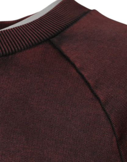 Dolce &amp; Gabbana Brauner Pullover mit Rundhalsausschnitt und Logo aus Baumwolle