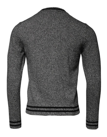 Dolce &amp; Gabbana Grauer Pullover aus Kaschmir mit Kronenkönig