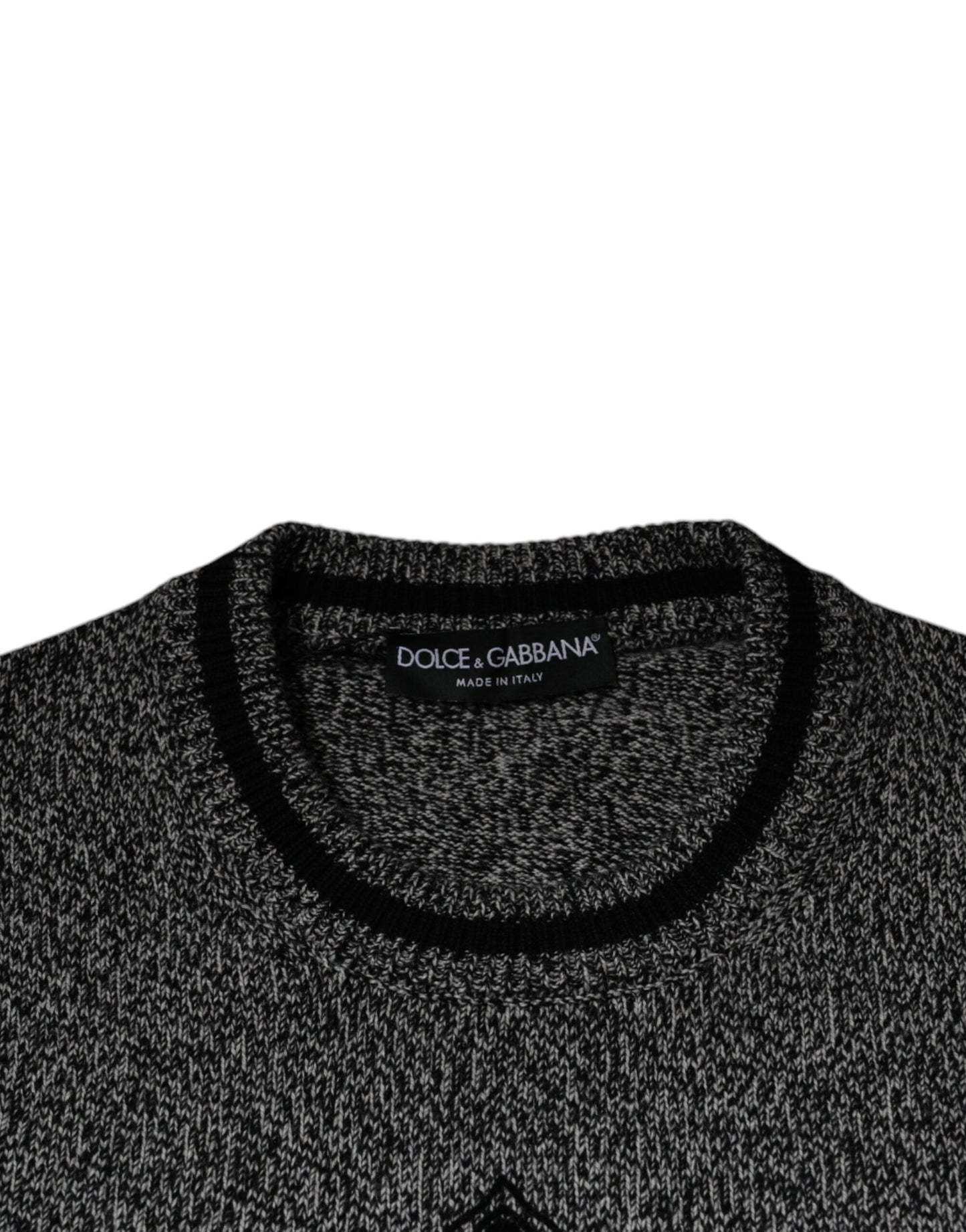 Dolce &amp; Gabbana Grauer Pullover aus Kaschmir mit Kronenkönig