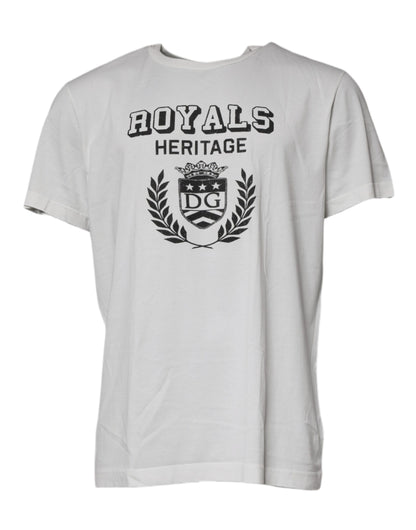 Dolce &amp; Gabbana Weißes Royals Heritage-Baumwoll-T-Shirt