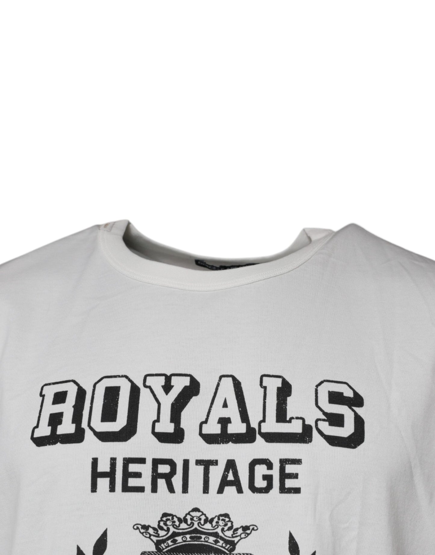 Dolce &amp; Gabbana Weißes Royals Heritage-Baumwoll-T-Shirt