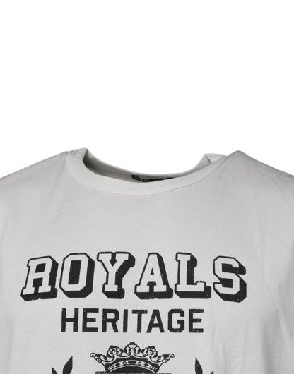 Dolce &amp; Gabbana Weißes Royals Heritage-Baumwoll-T-Shirt
