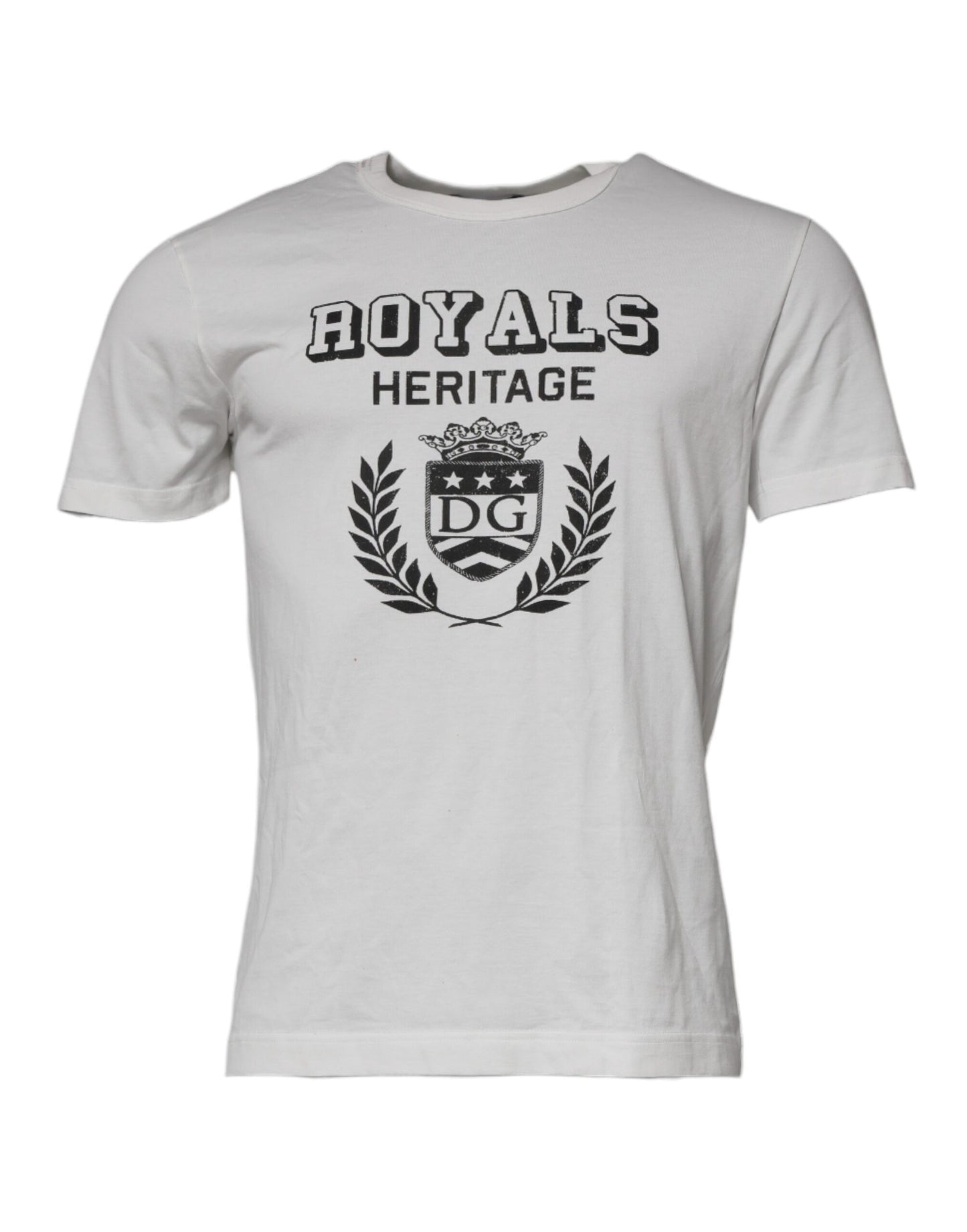 Dolce &amp; Gabbana Weißes Royals Heritage-Baumwoll-T-Shirt