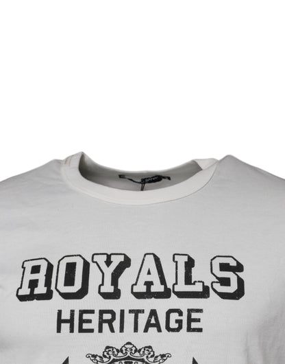 Dolce &amp; Gabbana Weißes Royals Heritage-Baumwoll-T-Shirt