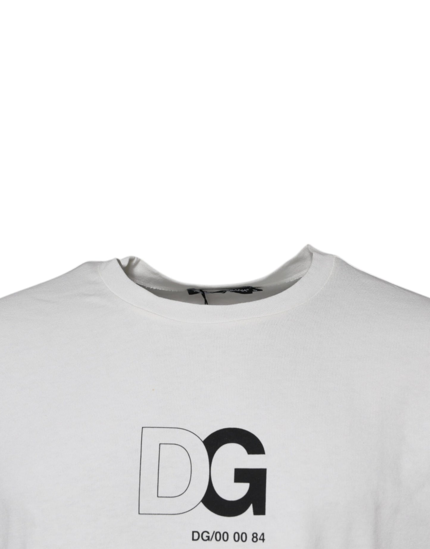 Dolce &amp; Gabbana – Weißes T-Shirt mit Rundhalsausschnitt und kurzen Ärmeln und DG-Logo