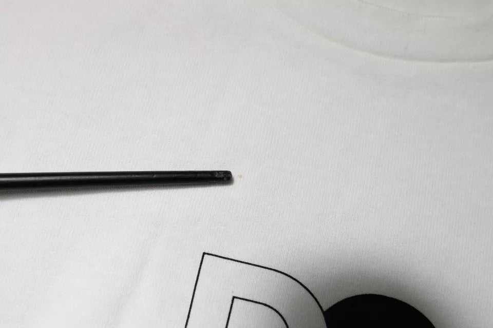 Dolce &amp; Gabbana – Weißes T-Shirt mit Rundhalsausschnitt und kurzen Ärmeln und DG-Logo