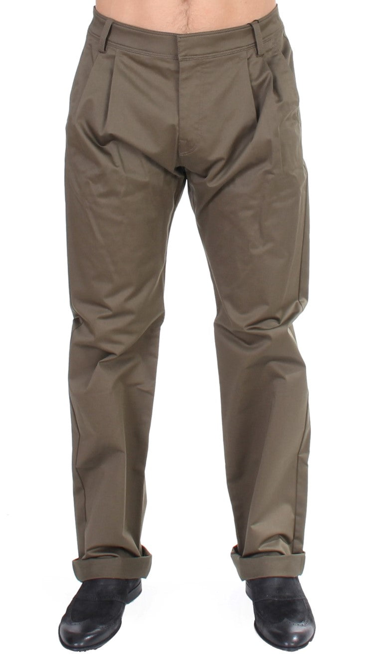 GF Ferre – Grüne Stretch-Baumwollhose mit bequemer Passform